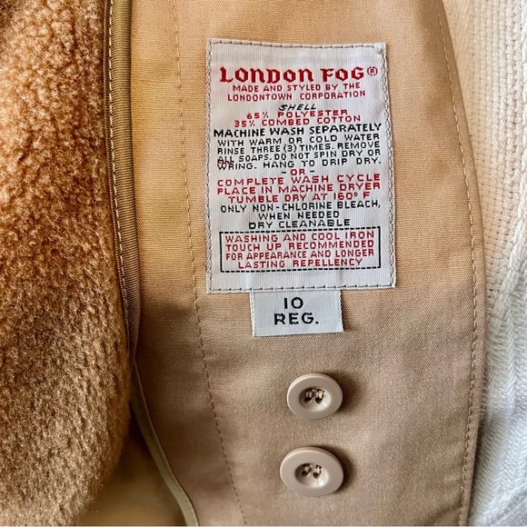 Vintage London Fog Trench Coat midi with removable lining & hood - Picture 6 of 16